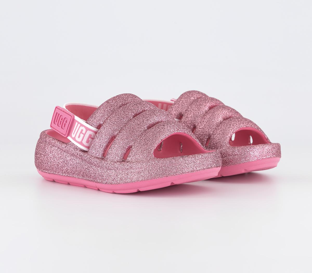 UGG Kids Sport Yeah Sandals Pink Glitter, 5infant