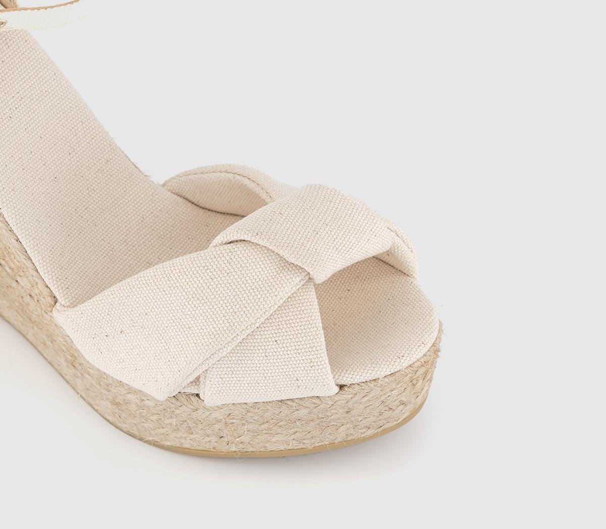 Gaimo for OFFICE Platform Twist Espradrilles Cream Canvas - Mid Heels