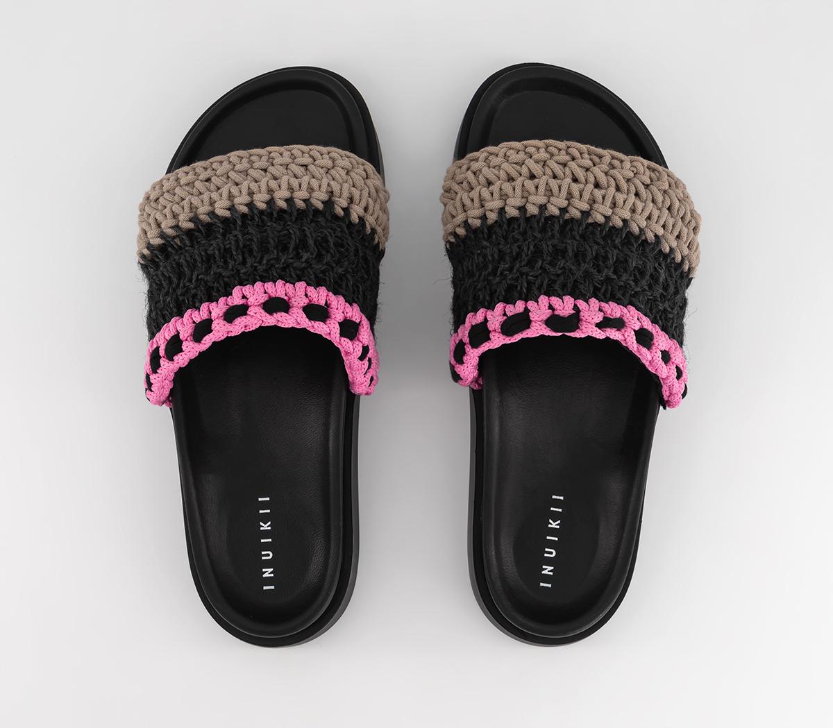 INUIKII Loose Knitted Slides Pink Women’s Sliders