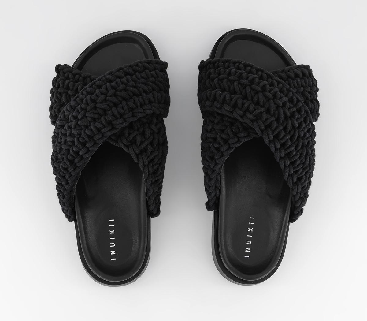 INUIKII Woven Sliders INUIKII Woven Sliders Black