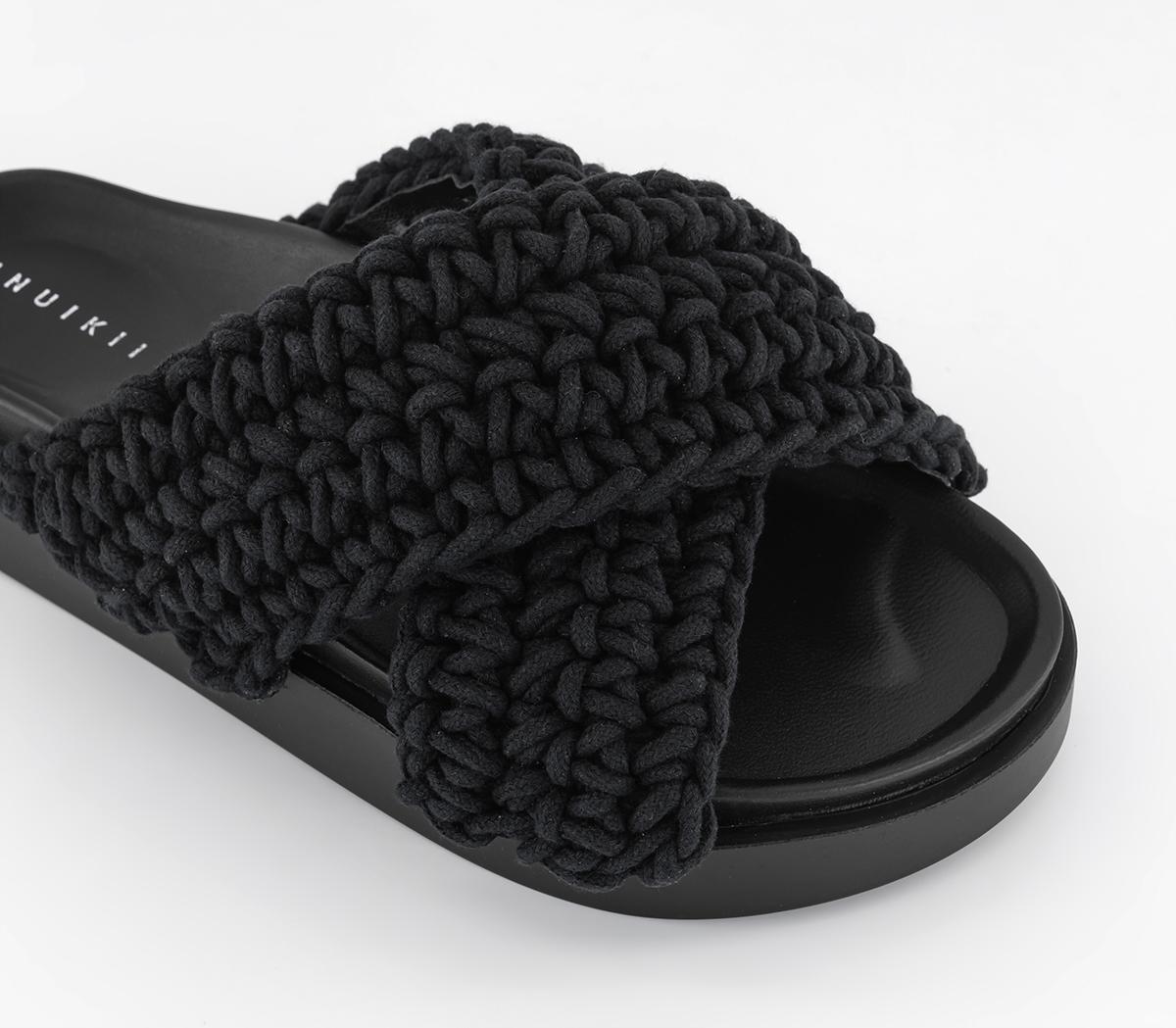 INUIKII Woven Sliders INUIKII Woven Sliders Black