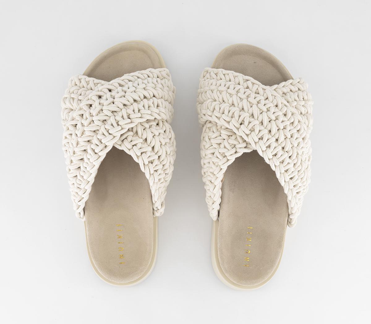 INUIKII Woven Sliders White - Women’s Sliders