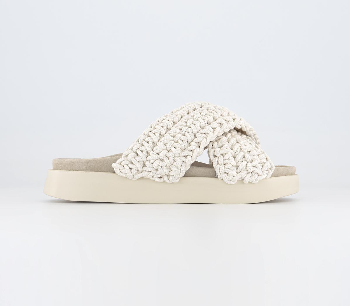 INUIKII Woven Sliders White Women s Sliders