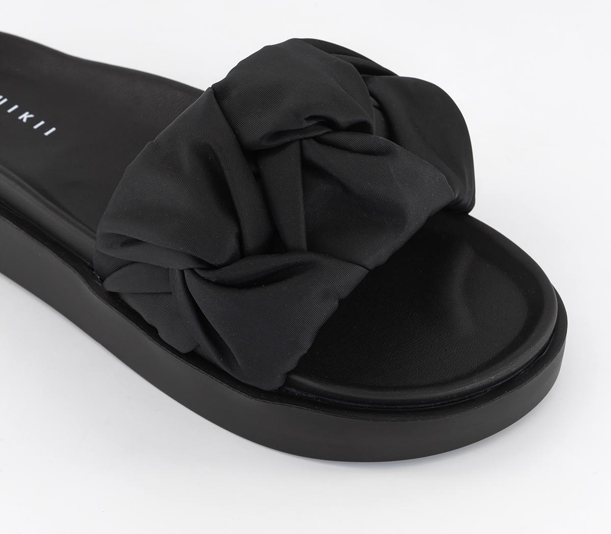 INUIKII Fjord Flower Sliders Black - Women’s Sliders