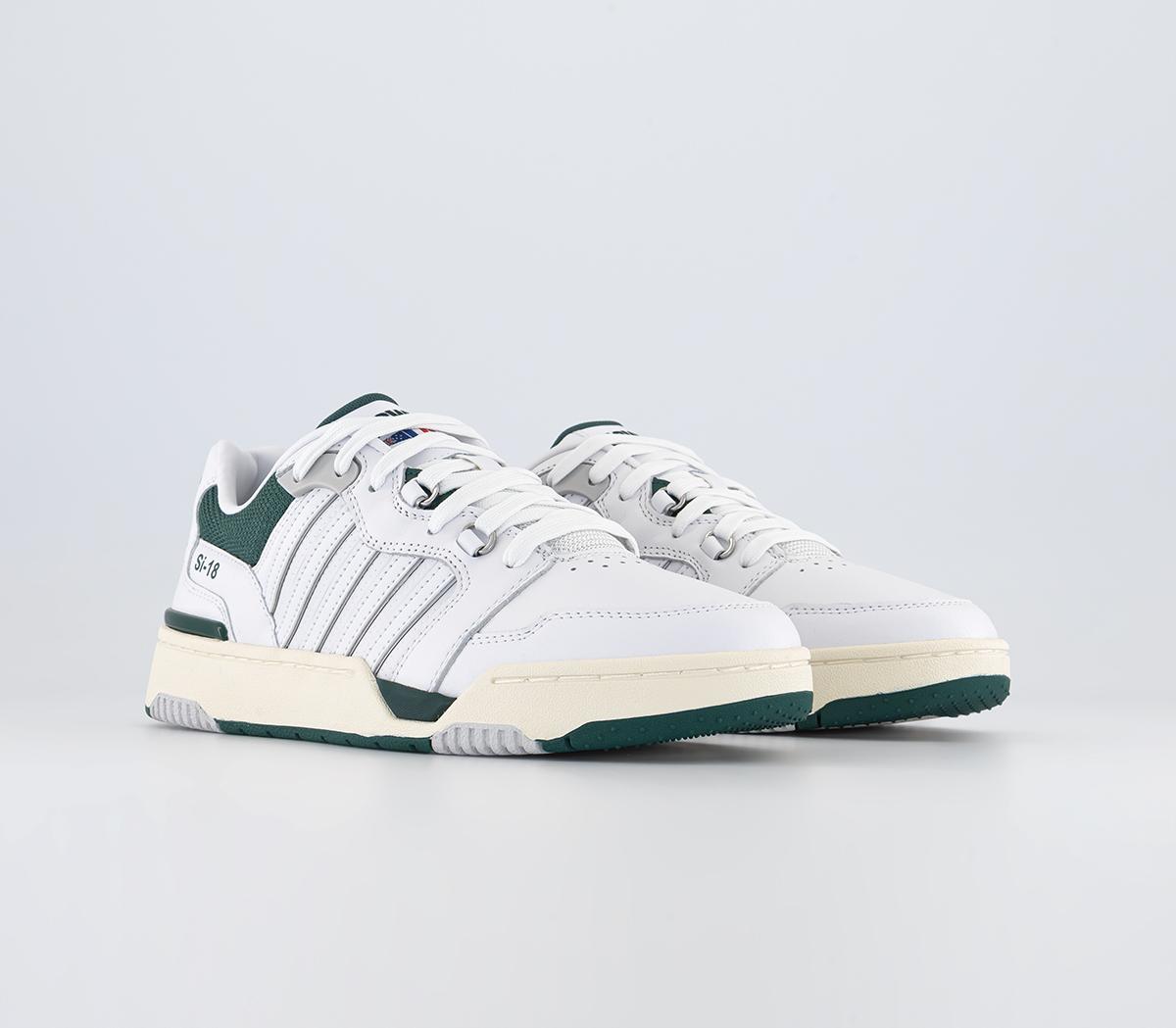 K-Swiss Si-18 Rival Trainers Brilliant White Posy Green - Men's Trainers