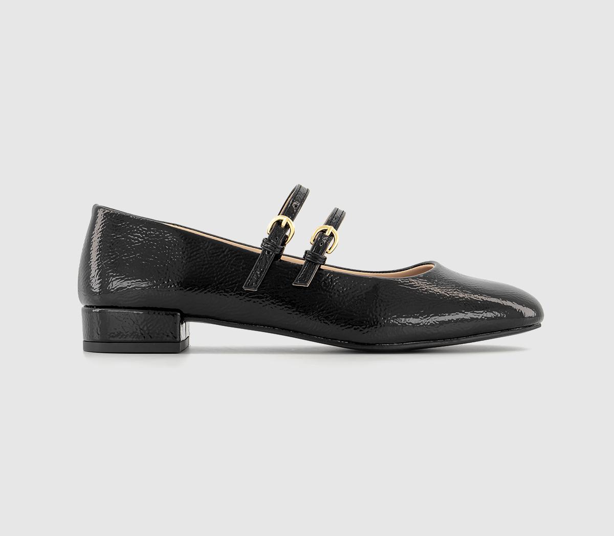 OFFICEFrenchkiss patent Two Strap Mary JanesNew Black
