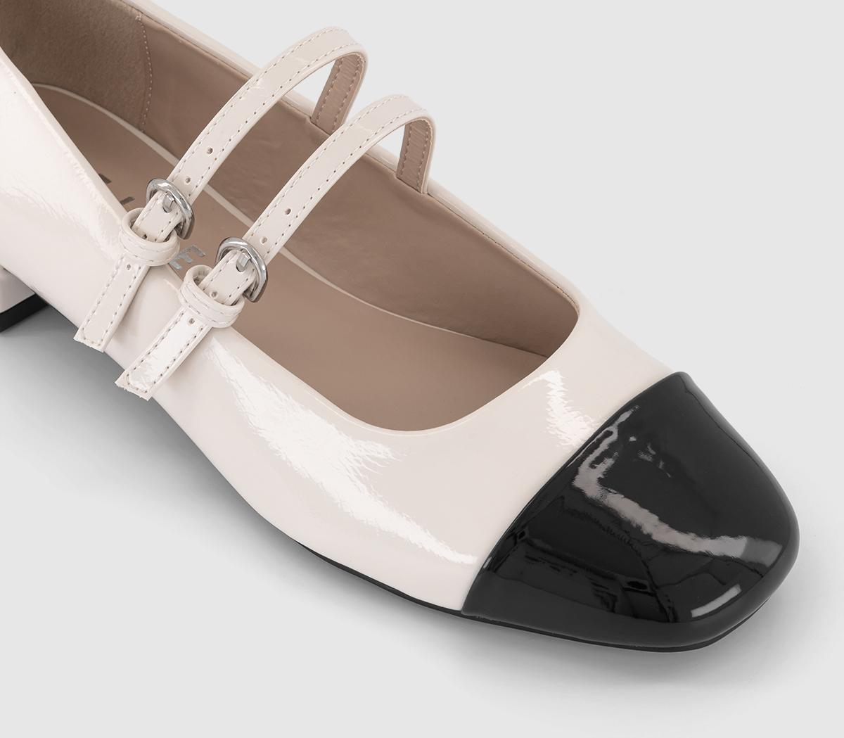 OFFICEFrenchkiss Patent Two Strap Mary JanesBlackwhite Mix