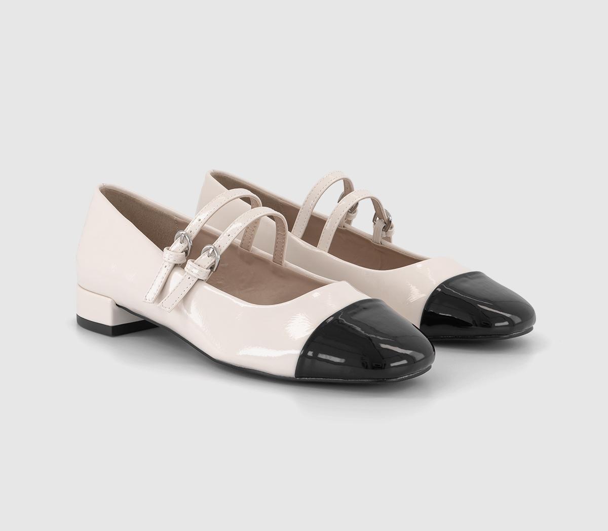 OFFICEFrenchkiss Patent Two Strap Mary JanesBlackwhite Mix
