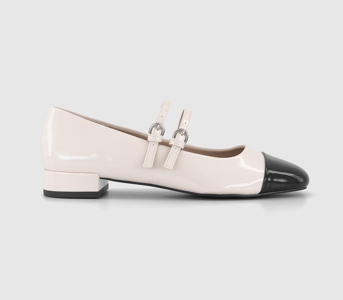 OFFICEFrenchkiss Patent Two Strap Mary JanesBlackwhite Mix