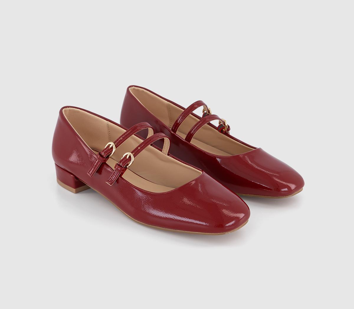 OFFICEFrenchkiss Patent Two Strap Mary JanesRed