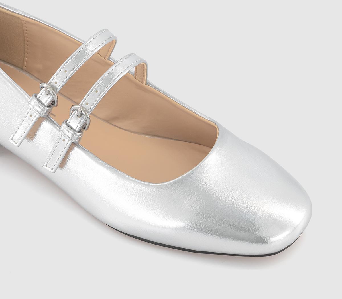 OFFICEFrenchkiss Patent Two Strap Mary Janes OFFICEFrenchkiss Patent Two Strap Mary JanesSilver