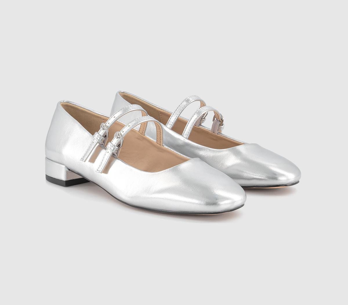 OFFICEFrenchkiss Patent Two Strap Mary Janes OFFICEFrenchkiss Patent Two Strap Mary JanesSilver