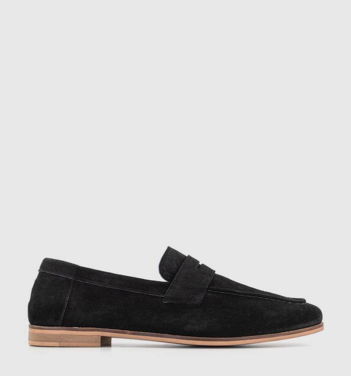 OFFICE Colbert Saddle Loafers Black Suede
