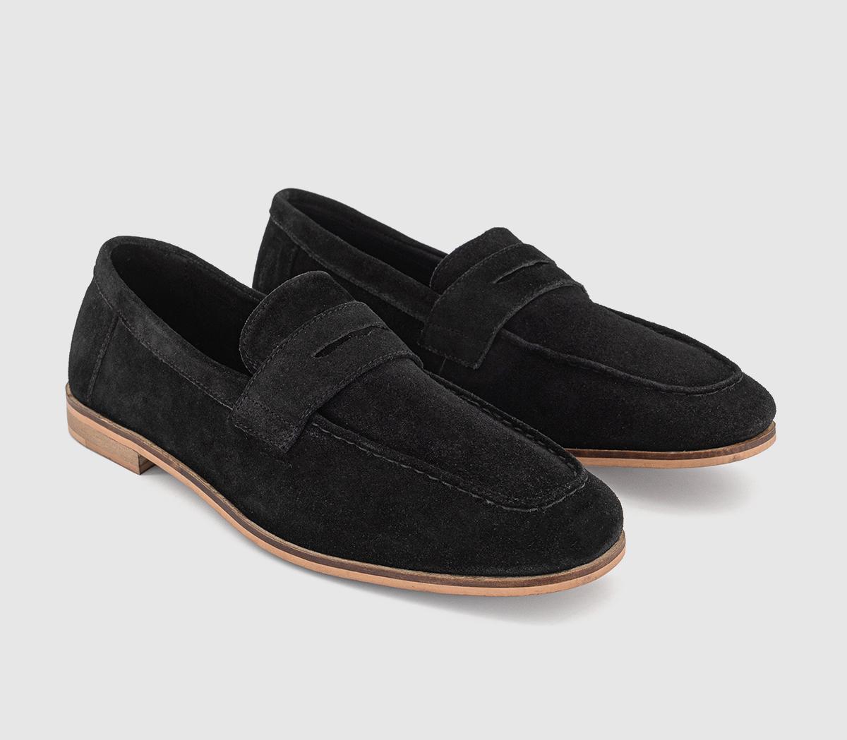 OFFICE Colbert Saddle Loafers Black Suede - Men’s Loafers