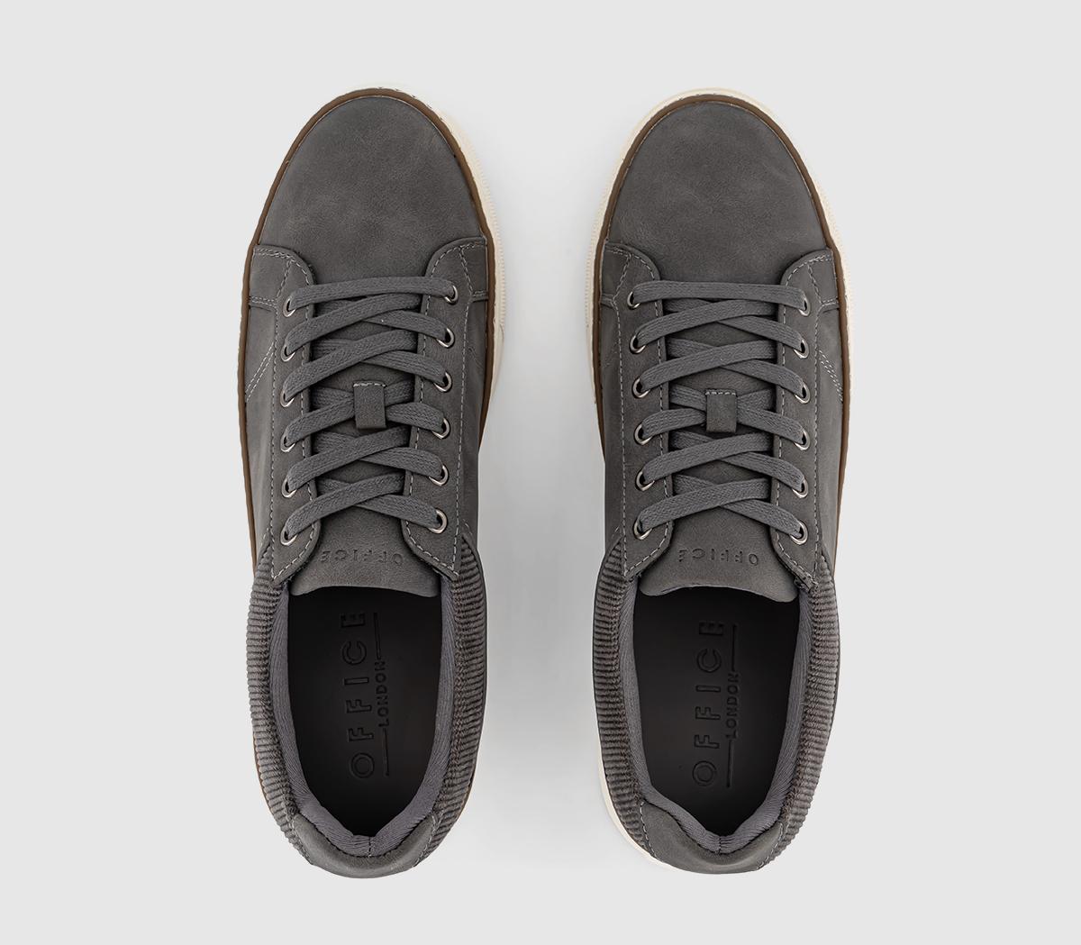 OFFICE Chatsworth Cord Collar Trainers Grey Men's Casual Shoes