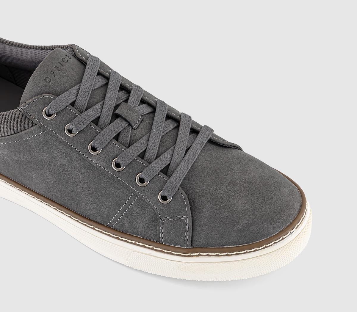 OFFICE Chatsworth Cord Collar Trainers Grey Men's Casual Shoes