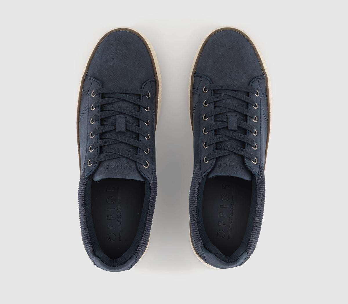 OFFICE Chatsworth Cord Collar Trainers Navy - Men's Casual Shoes