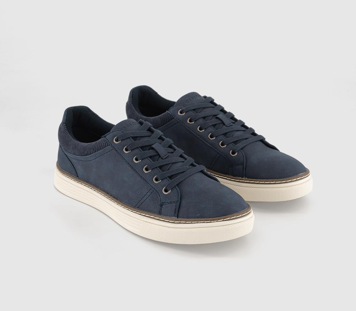 OFFICE Mens Chatsworth Cord Collar Trainers Navy Blue, 11