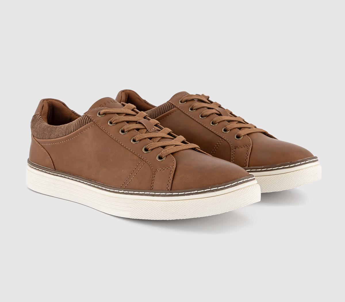 OFFICE Mens Chatsworth Cord Collar Trainers Tan, 8