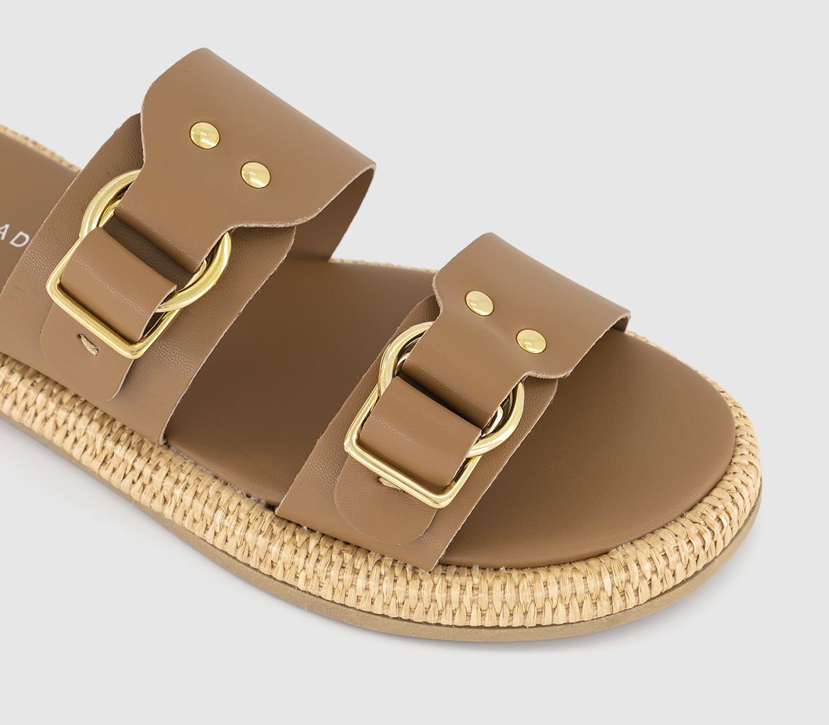 EARTHADDICTEarth Addict Swan Double Buckle MulesTan