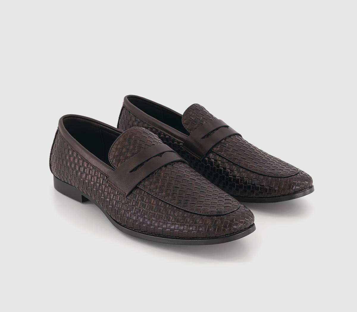 OFFICEMortimer Embossed Weave LoafersBrown