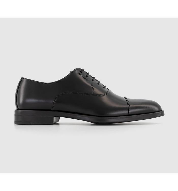 Poste Paddington Oxford Toecap Shoes Black Leather