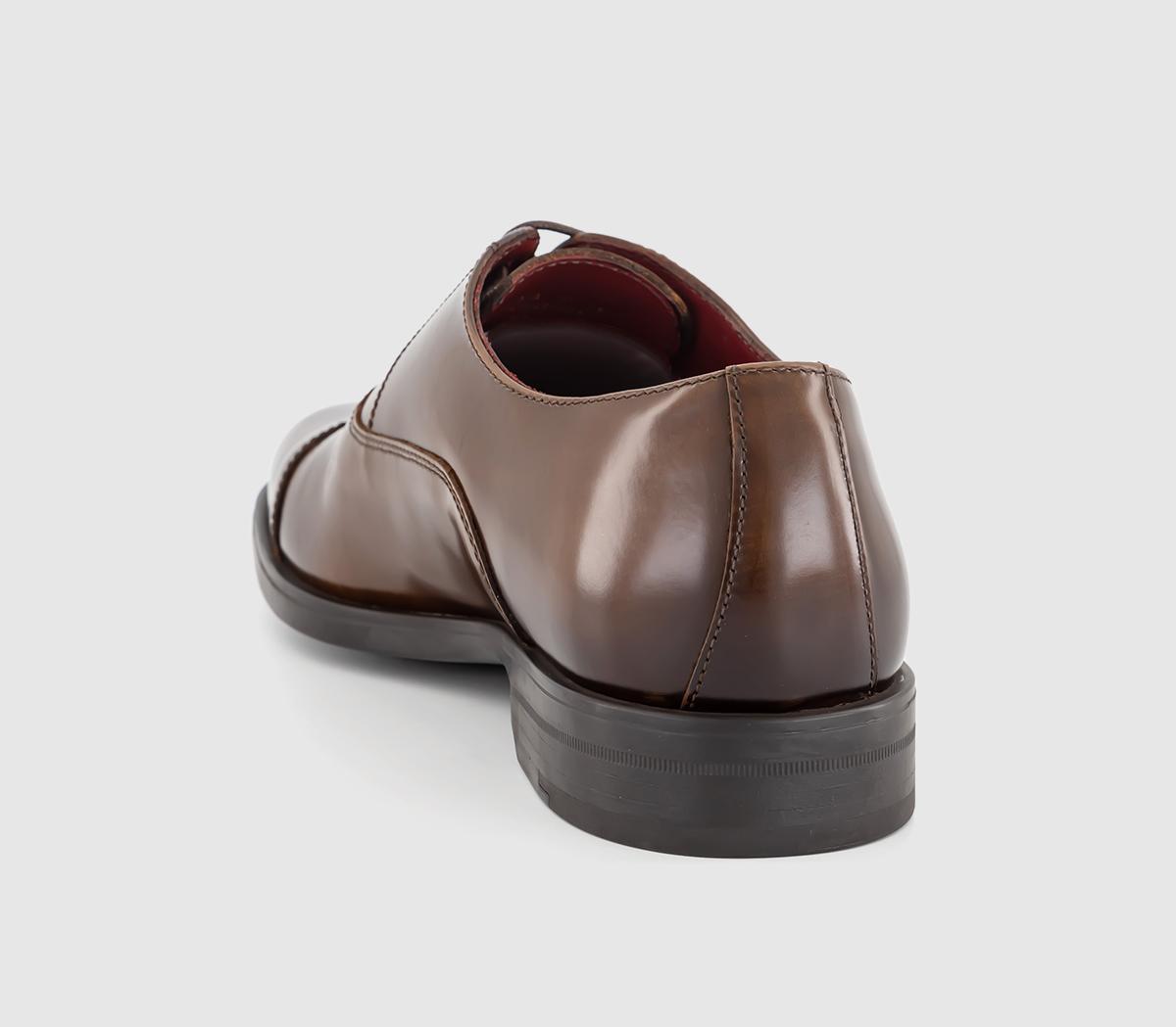 Poste Paddington Oxford Toecap Shoes Tan Leather - Men’s Smart Shoes