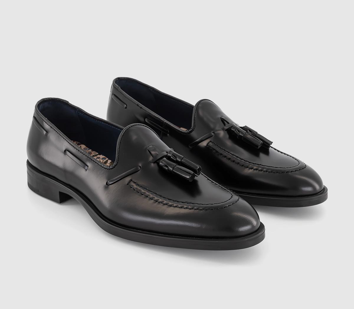 Poste Mens Painswick Tassel Loafers Black Leather, 10