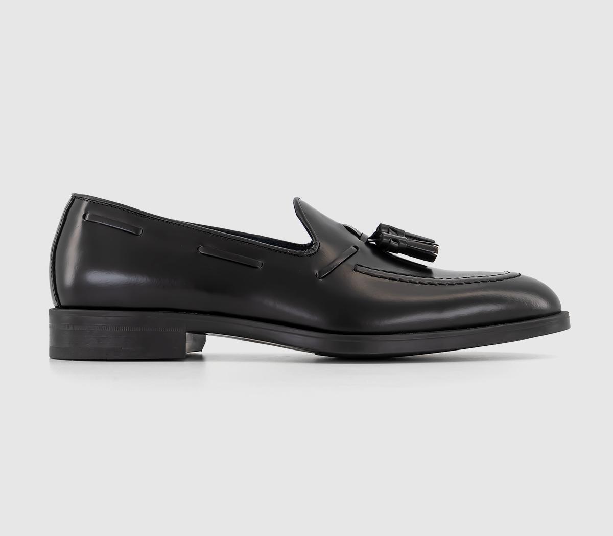 Poste Painswick Tassel Loafers Black Leather - Men’s Loafers