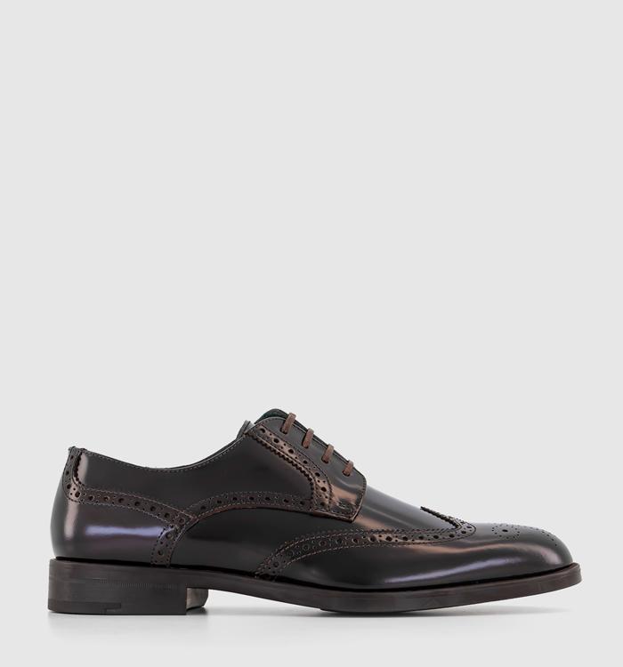 Poste Putney Derby Brogue Shoes Brown Leather