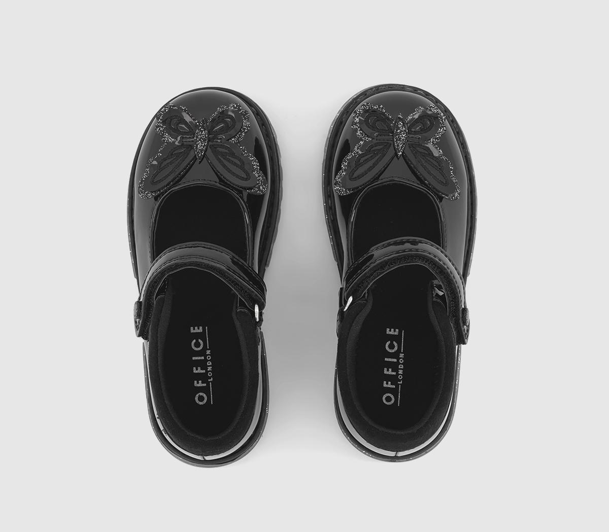 OFFICE KidsGala Butterfly Strap Infant ShoesBlack Patent