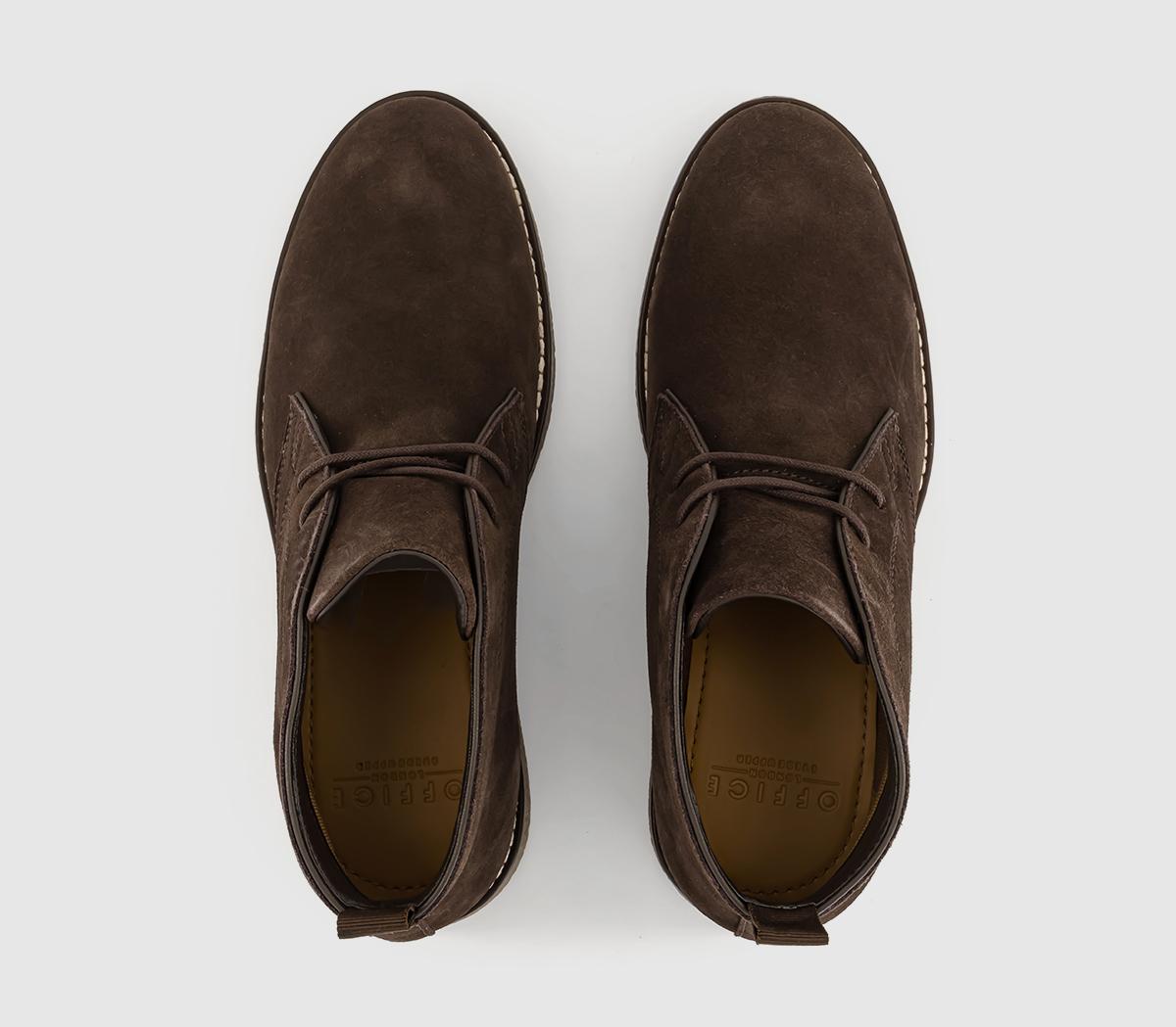 OFFICE Byron Crepe Look Chukka Boots Brown Suede - Men’s Boots