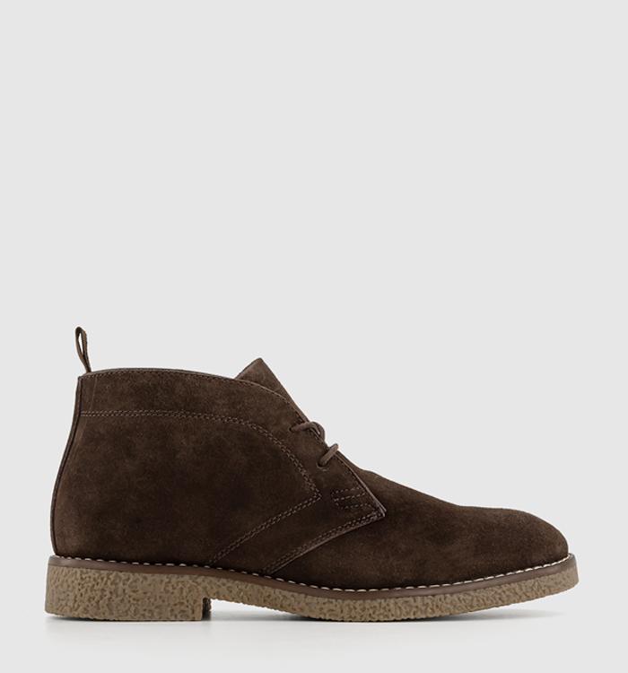 OFFICE Byron Crepe Look Chukka Boots Brown Suede