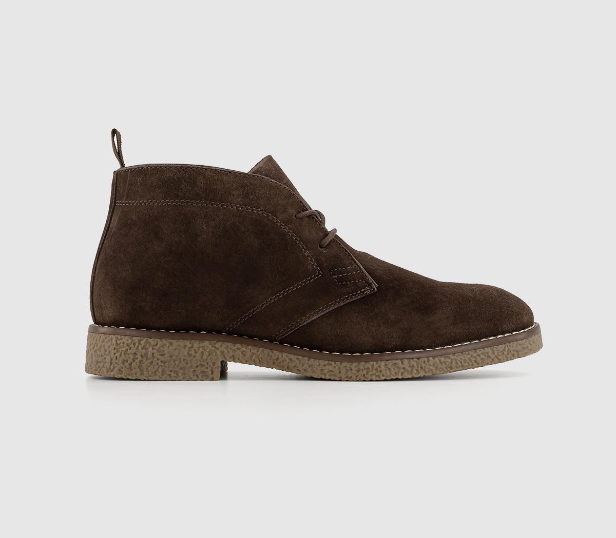 OFFICE Byron Crepe Look Chukka Boots Brown Suede - Men’s Boots