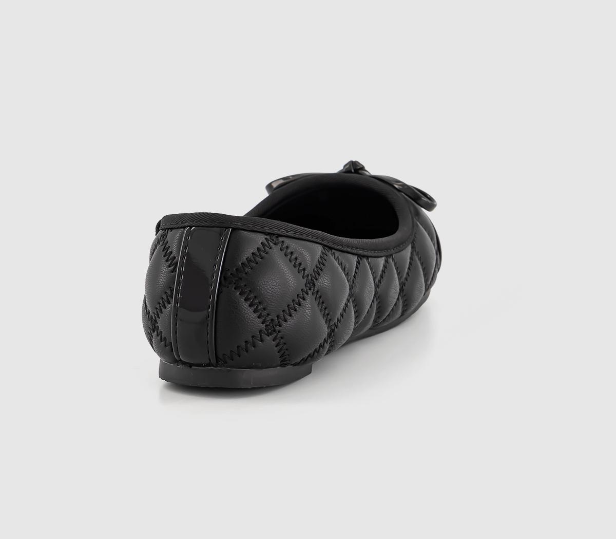 OFFICE KidsGarnet Quilted Ballerina ShoesBlack