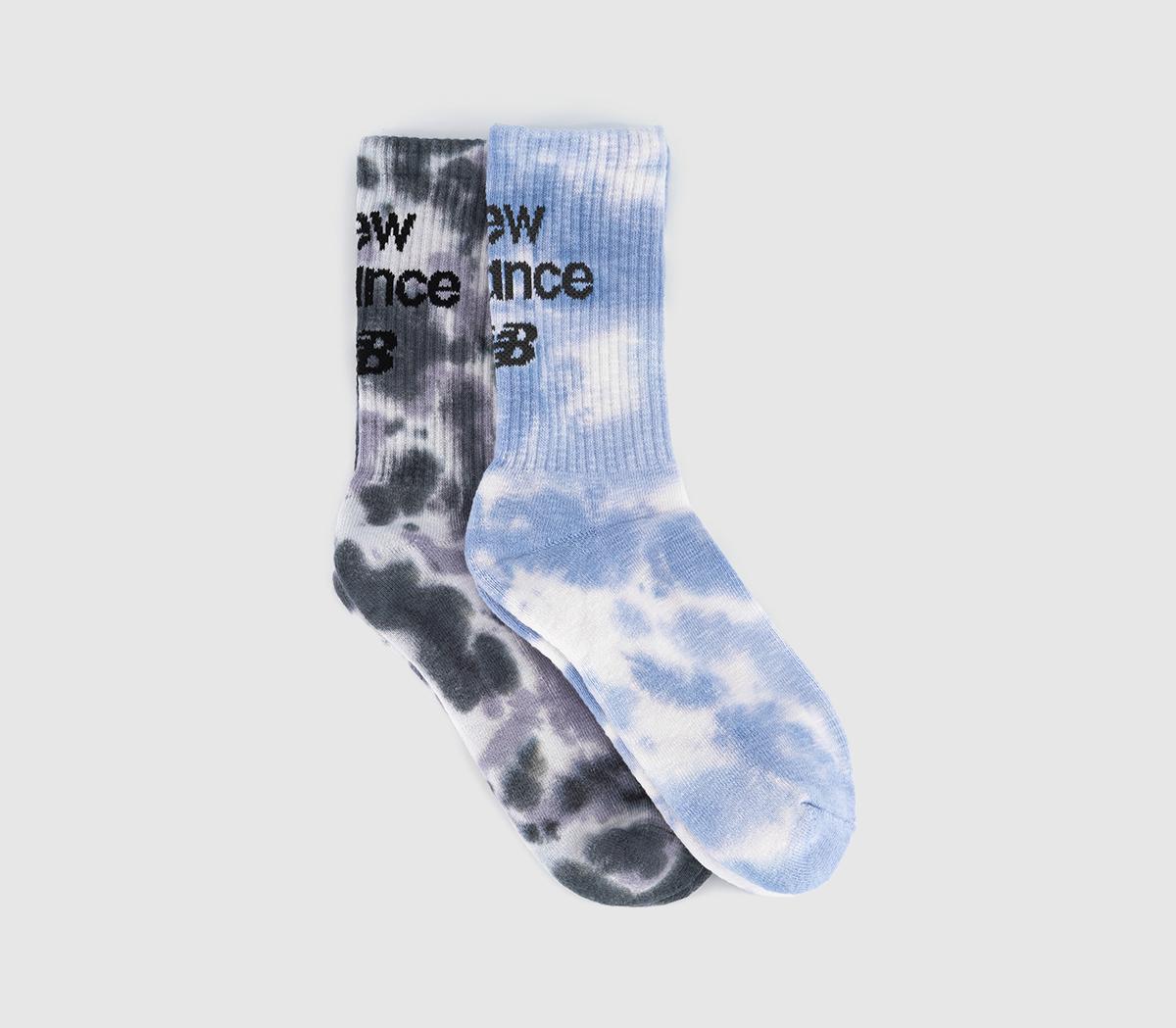 New Balance Socks Nb Tie Dye Midcalf Socks Blue Grey Multi, L