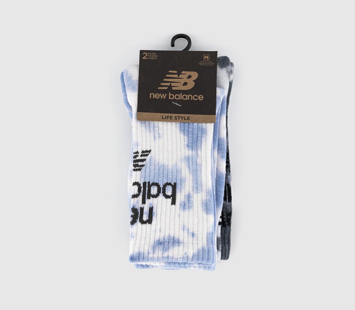 New Balance Socks Nb Tie Dye Midcalf Socks Blue Grey Multi - Socks