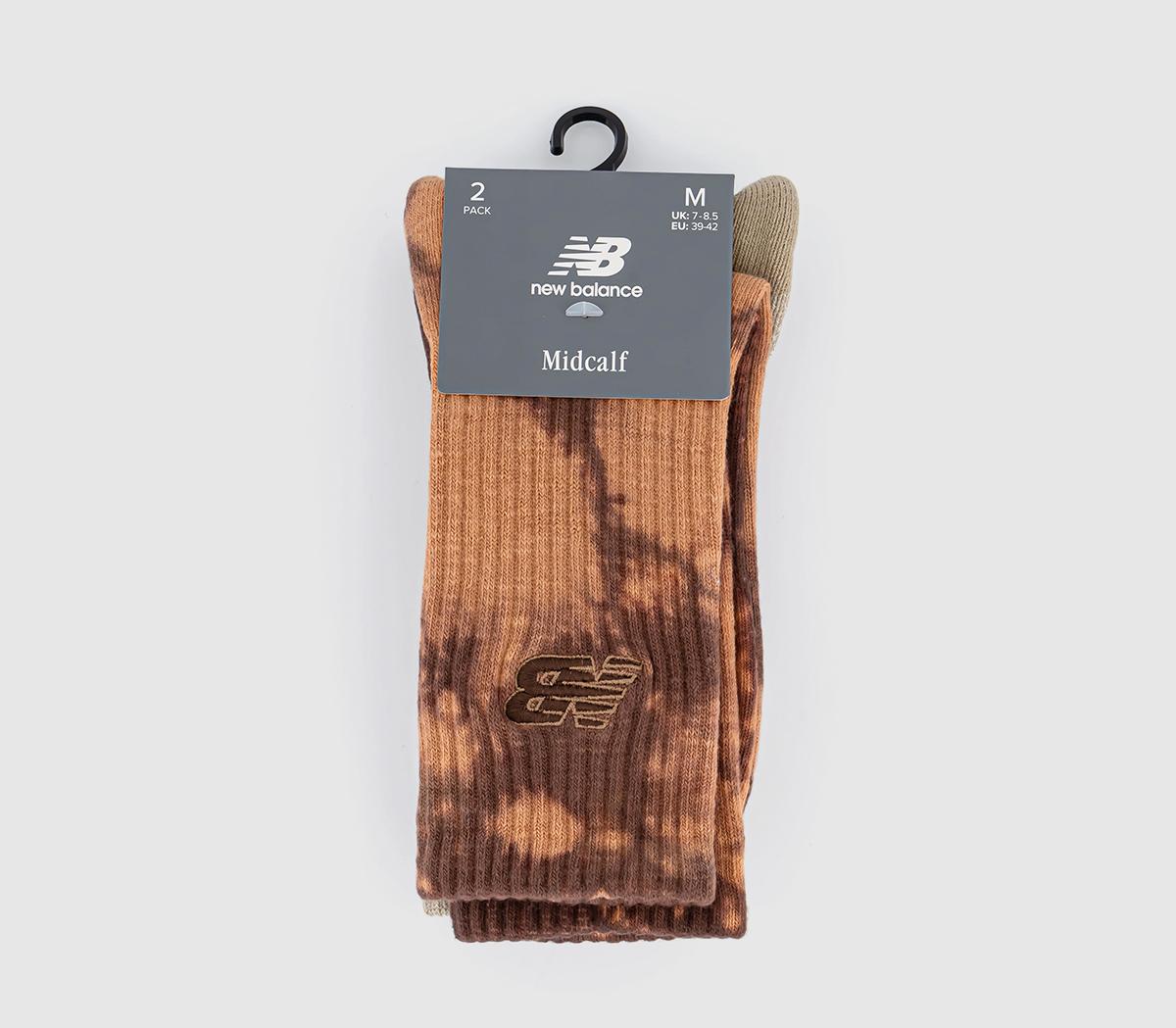 New Balance SocksNb Tie Dye Midcalf SocksBrown Multi