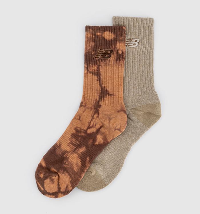 New Balance Socks Nb Tie Dye Midcalf Socks Brown Multi