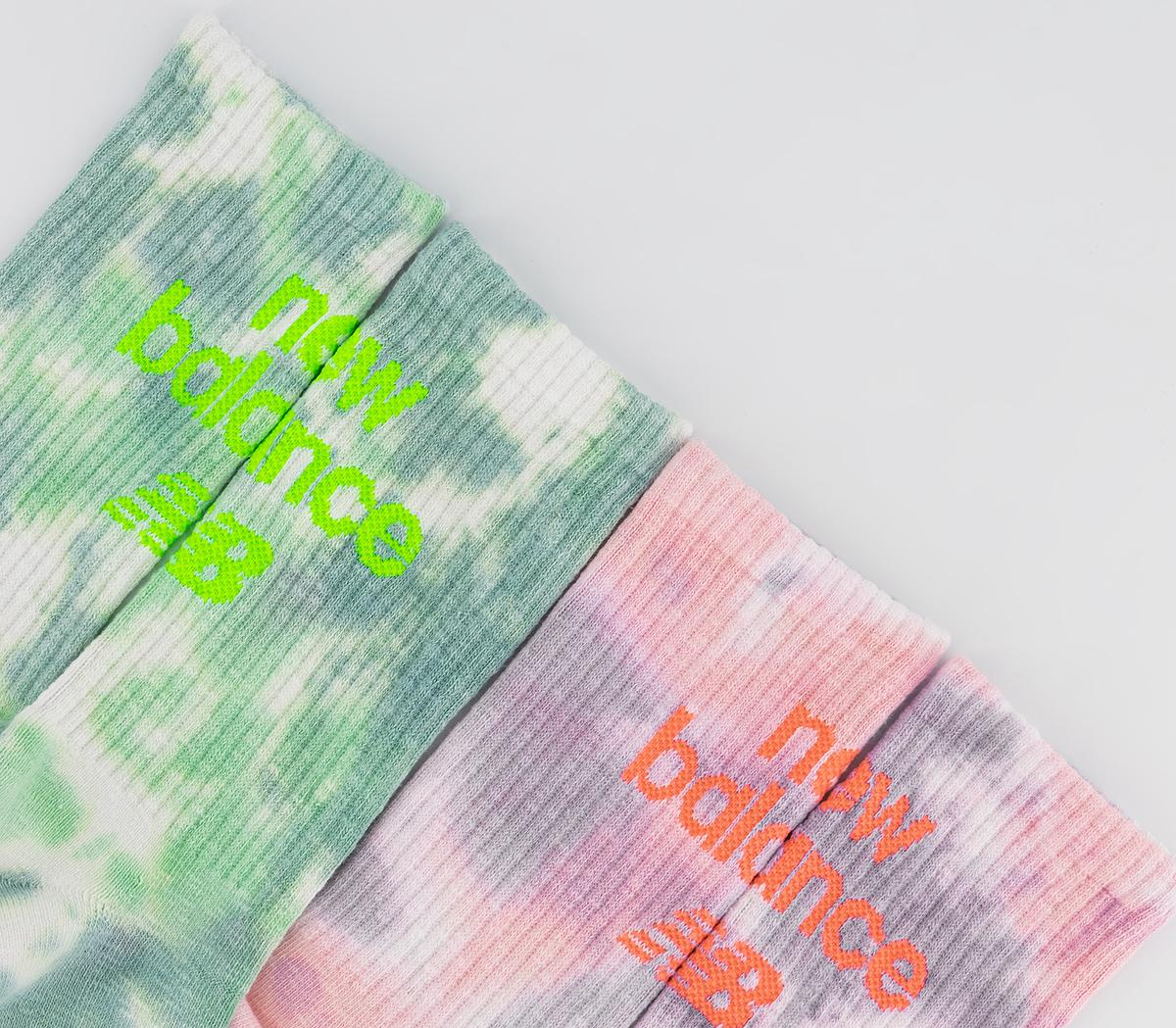 New Balance SocksNb Tie Dye Midcalf Socks New Balance SocksNb Tie Dye Midcalf SocksPink Green Multi