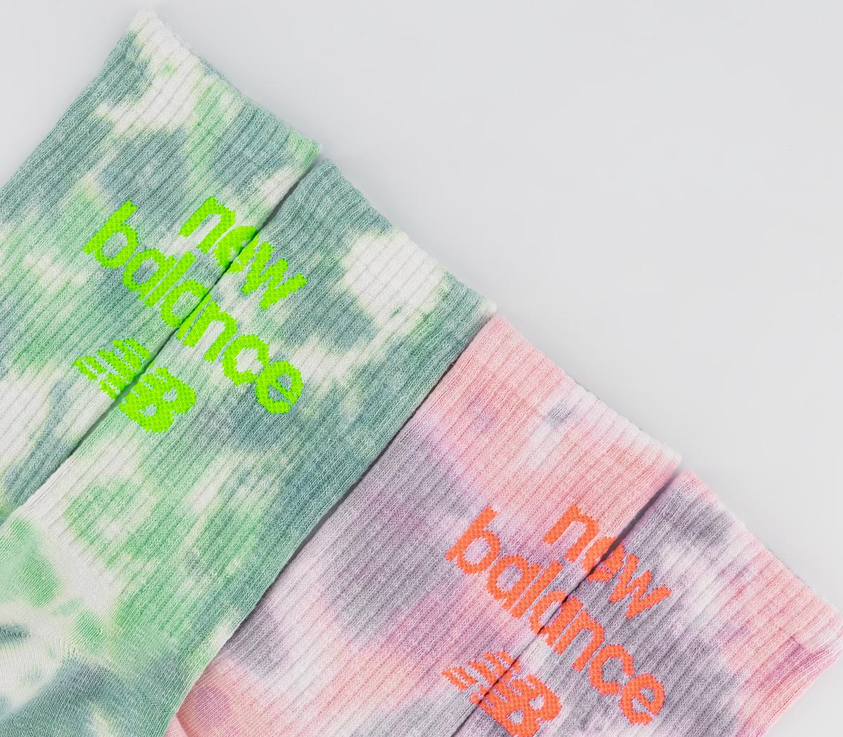 New Balance Socks Nb Tie Dye Midcalf Socks Pink Green Multi - Socks