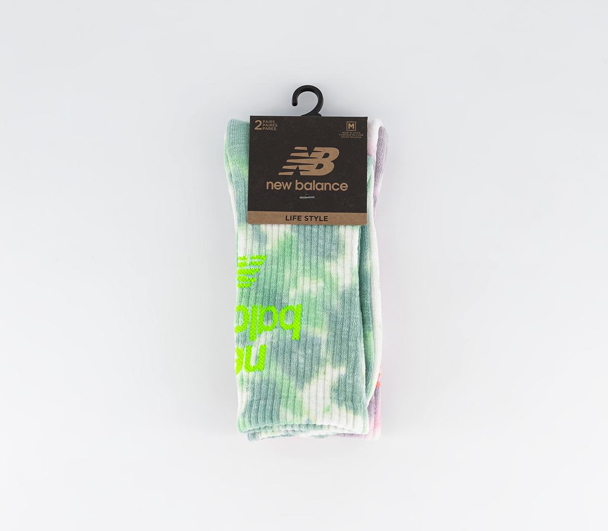New Balance SocksNb Tie Dye Midcalf Socks New Balance SocksNb Tie Dye Midcalf SocksPink Green Multi
