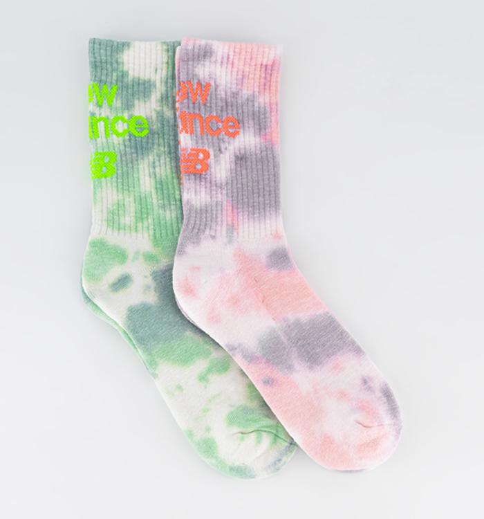 New Balance Socks Nb Tie Dye Midcalf Socks Pink Green Multi