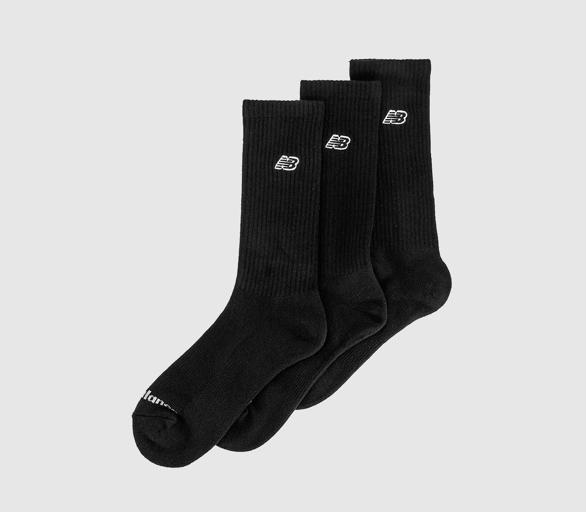 New Balance SocksNew Balance Patch Logo Crew SocksBlack White