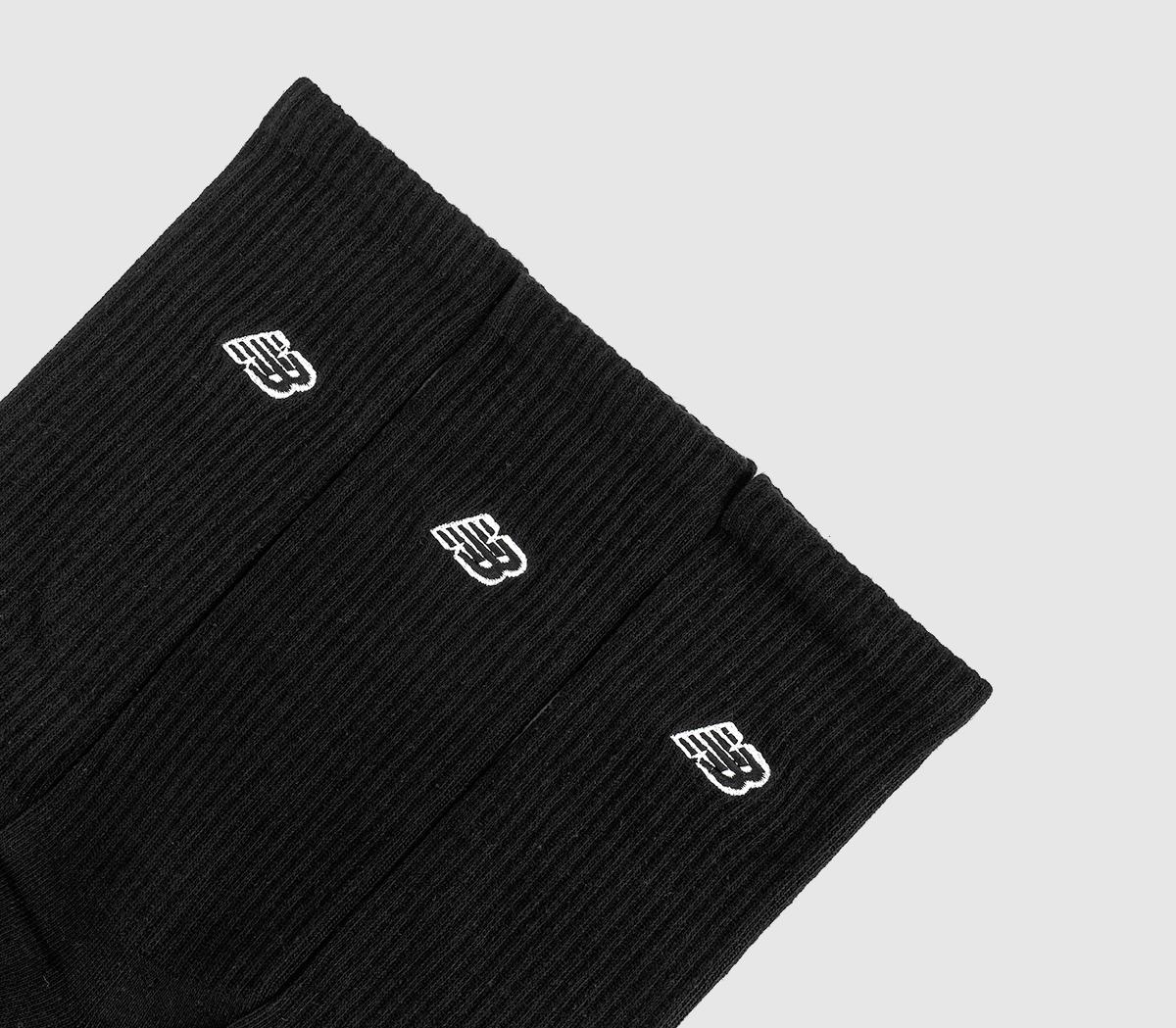 New Balance SocksNew Balance Patch Logo Crew SocksBlack White