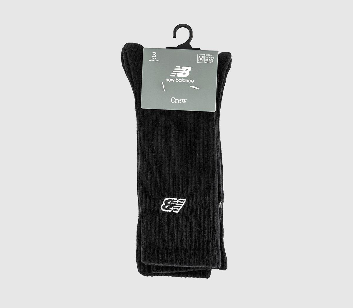 New Balance SocksNew Balance Patch Logo Crew SocksBlack White