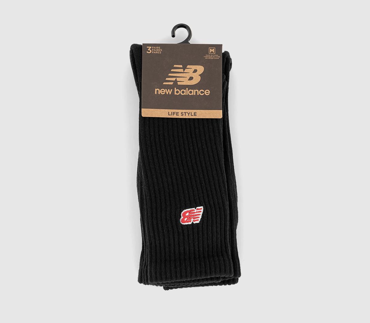 New Balance SocksNew Balance Patch Logo Crew SocksBlack