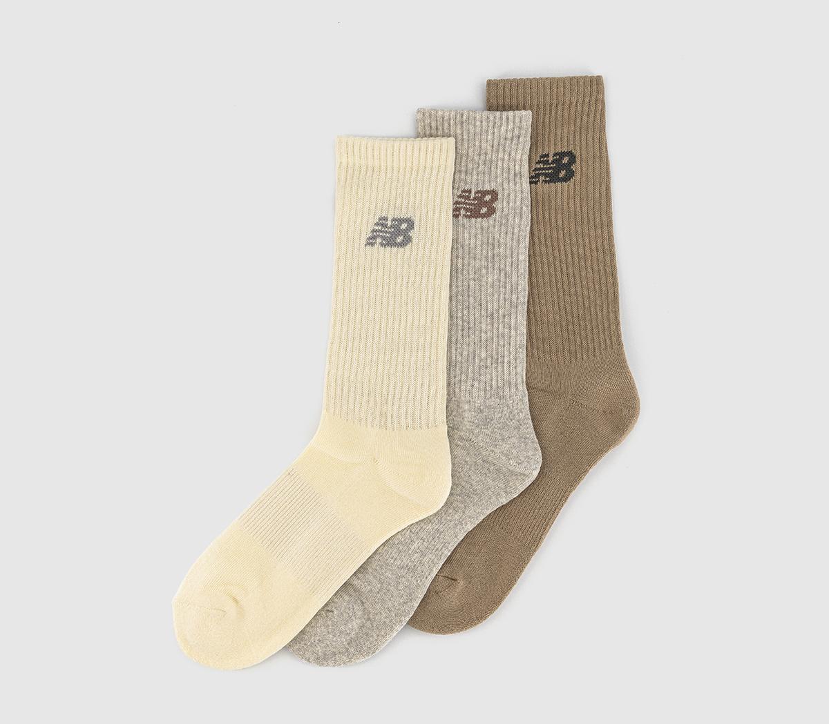 New Balance SocksEveryday Crew SocksBrown Grey Oat