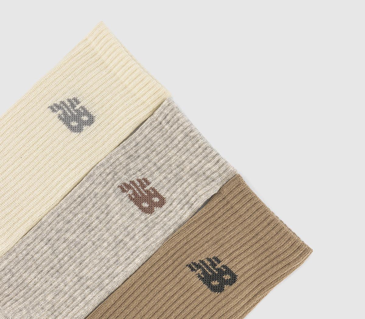 New Balance SocksEveryday Crew SocksBrown Grey Oat