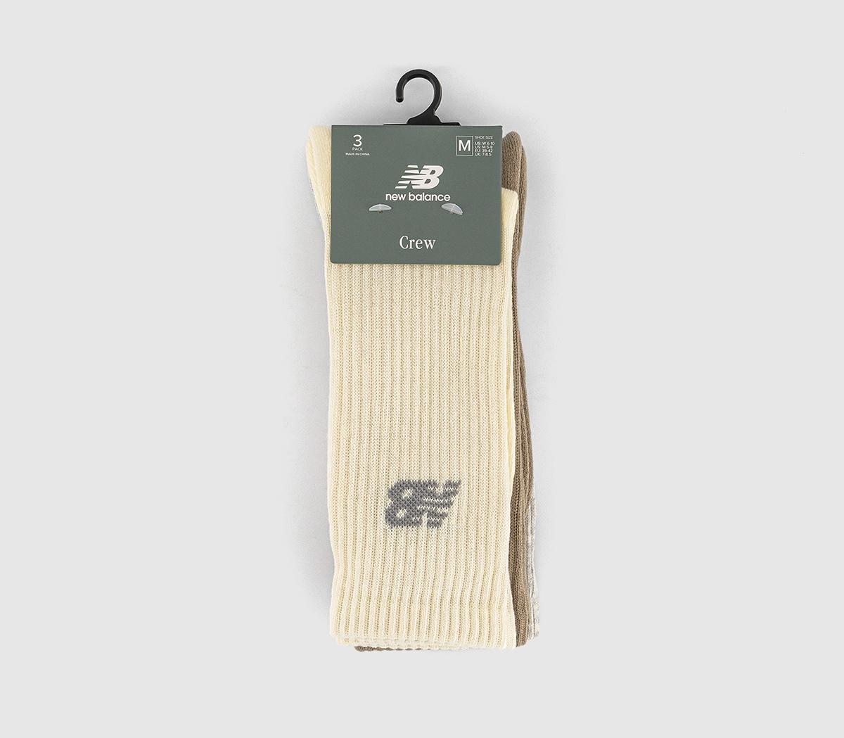 New Balance SocksEveryday Crew SocksBrown Grey Oat